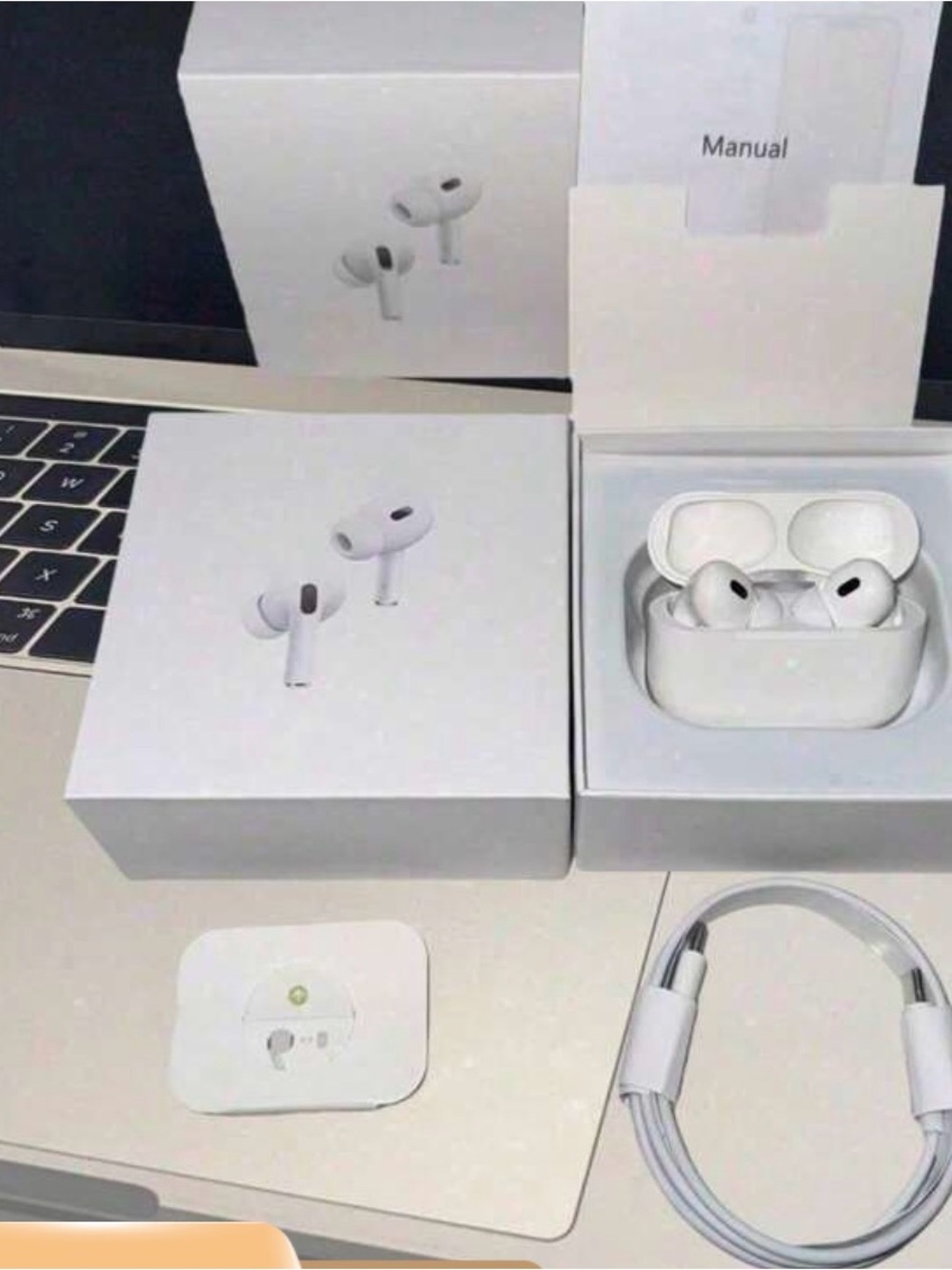 Apple White AirPods Pro with Charging Case and Cable